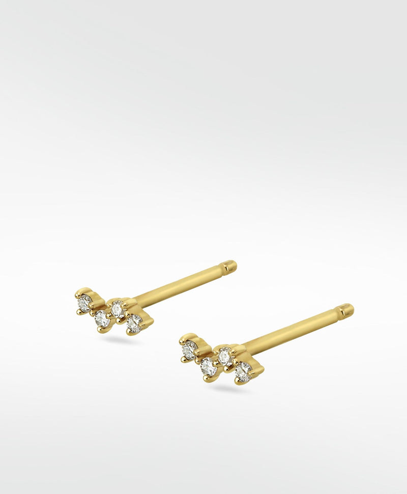 Galactic Cluster 14K Gold Earrings w. Lab-Grown Diamond