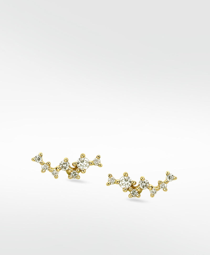 Orion Nebula 14K Gold Earrings w. Lab-Grown Diamond