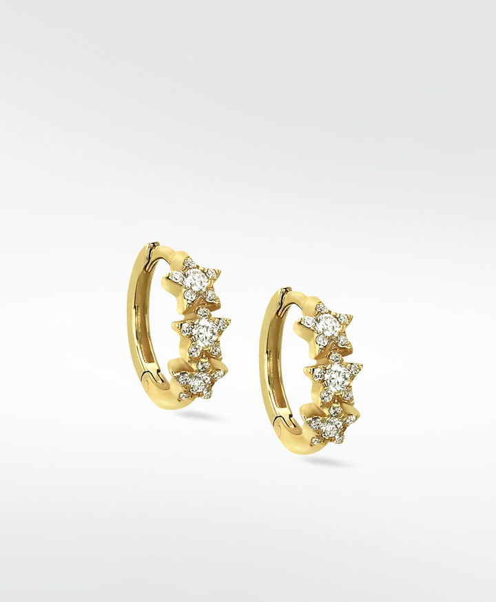 Tri-Omega 14K Gold Earrings w. Lab-Grown Diamond