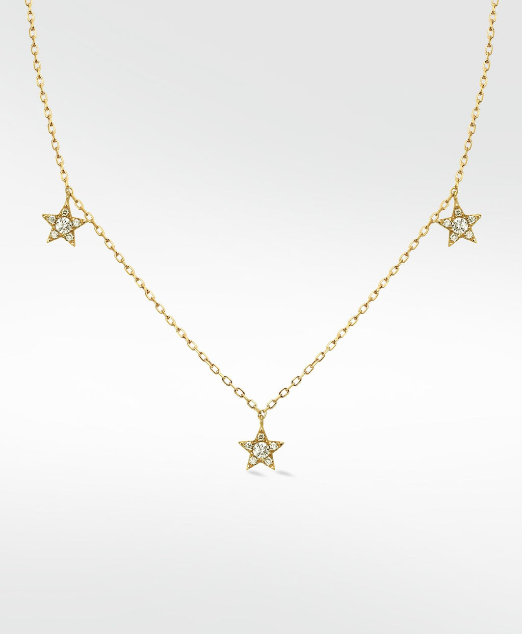 Tri-Star 14K Gold Halskette w. Labor gewachsener Diamant