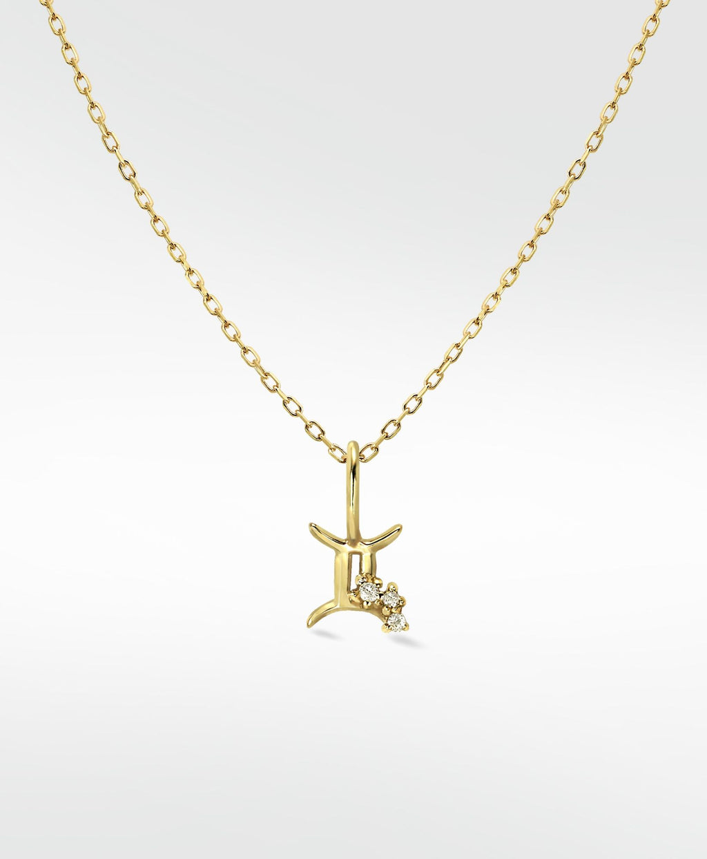 Gemini Pendant 14K Gold Necklace w. Lab-Grown Diamond