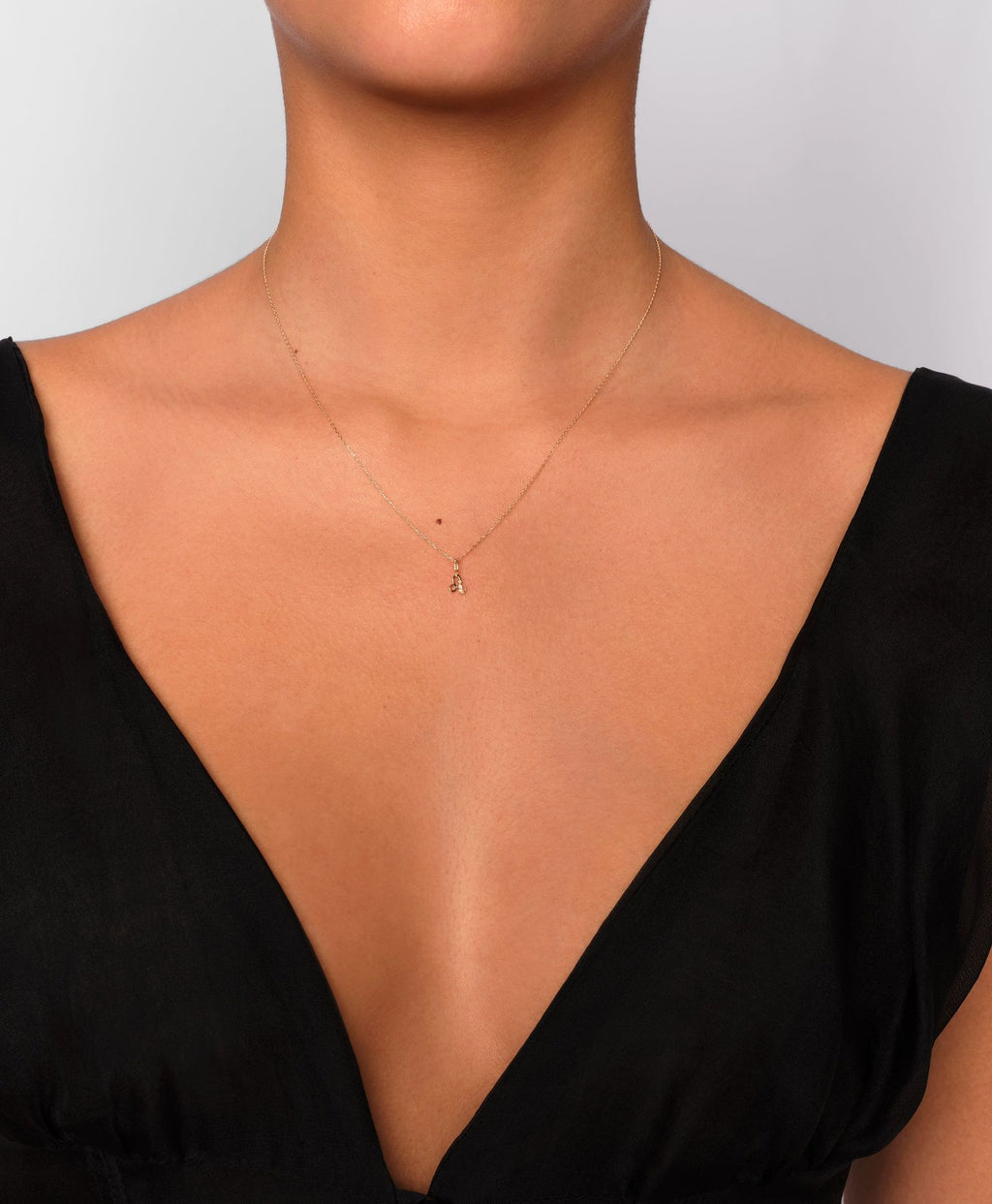 LEO -Anhänger 14K Gold Halskette w. Labor gewachsener Diamant