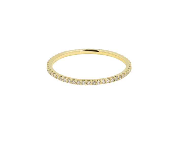 Eternity Band 18K Gold Ring w. Diamonds
