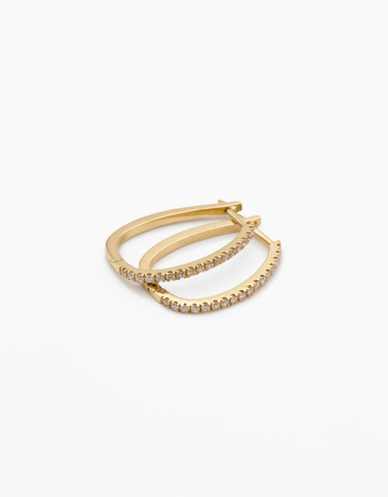 BIGLOVE 18K Gold Hoops w. Diamonds