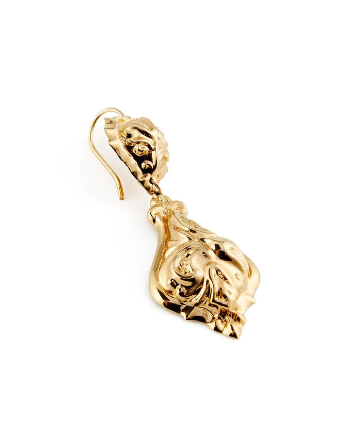 Fleur Big Gold Plated Earring