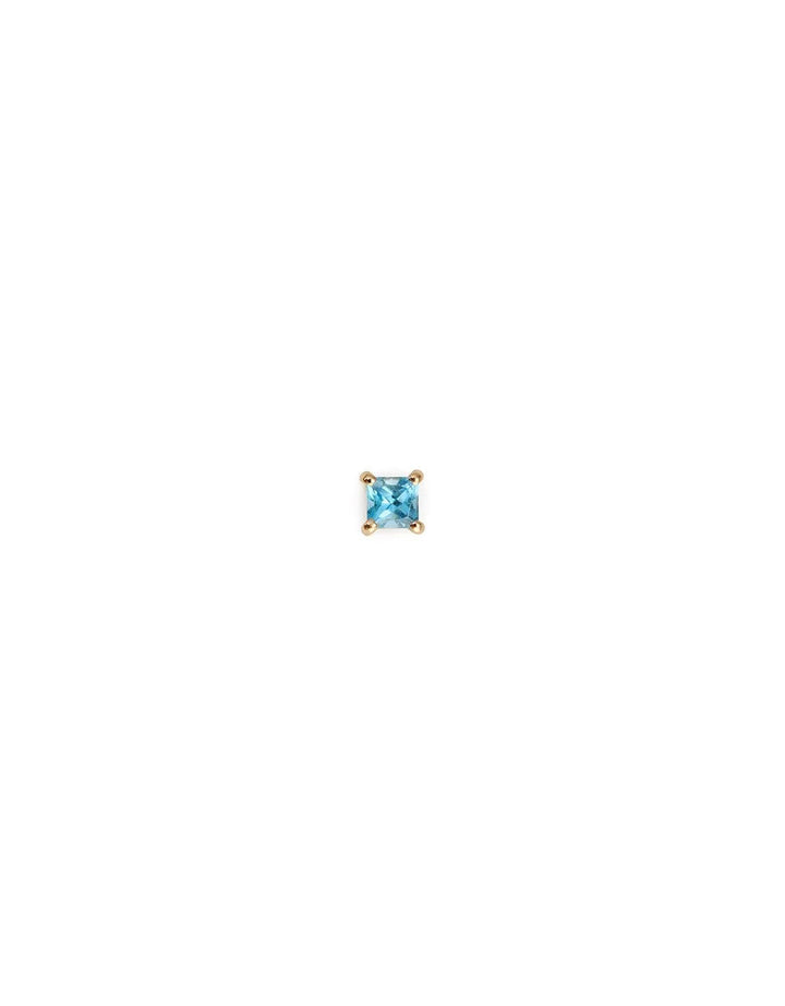 Candy Blue 18K Gold Stud w. Topaz