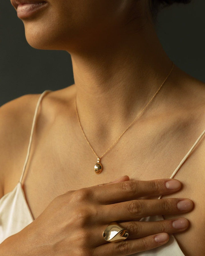 Bean 14K Gold Pendant