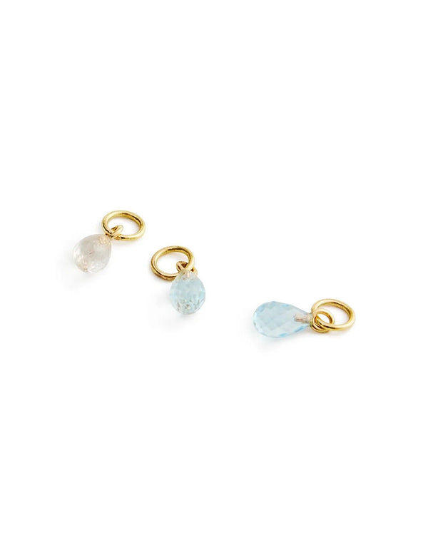 Drop 18K Gold Pendant w. Quartz