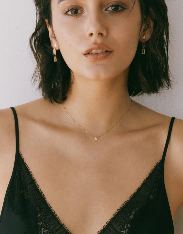 Luce 18K Gold Necklace w. Lab-Grown Diamond