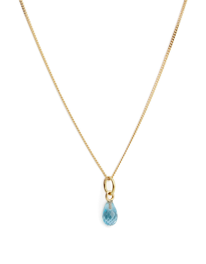 Drop 18K Gold Pendant w. Topaz