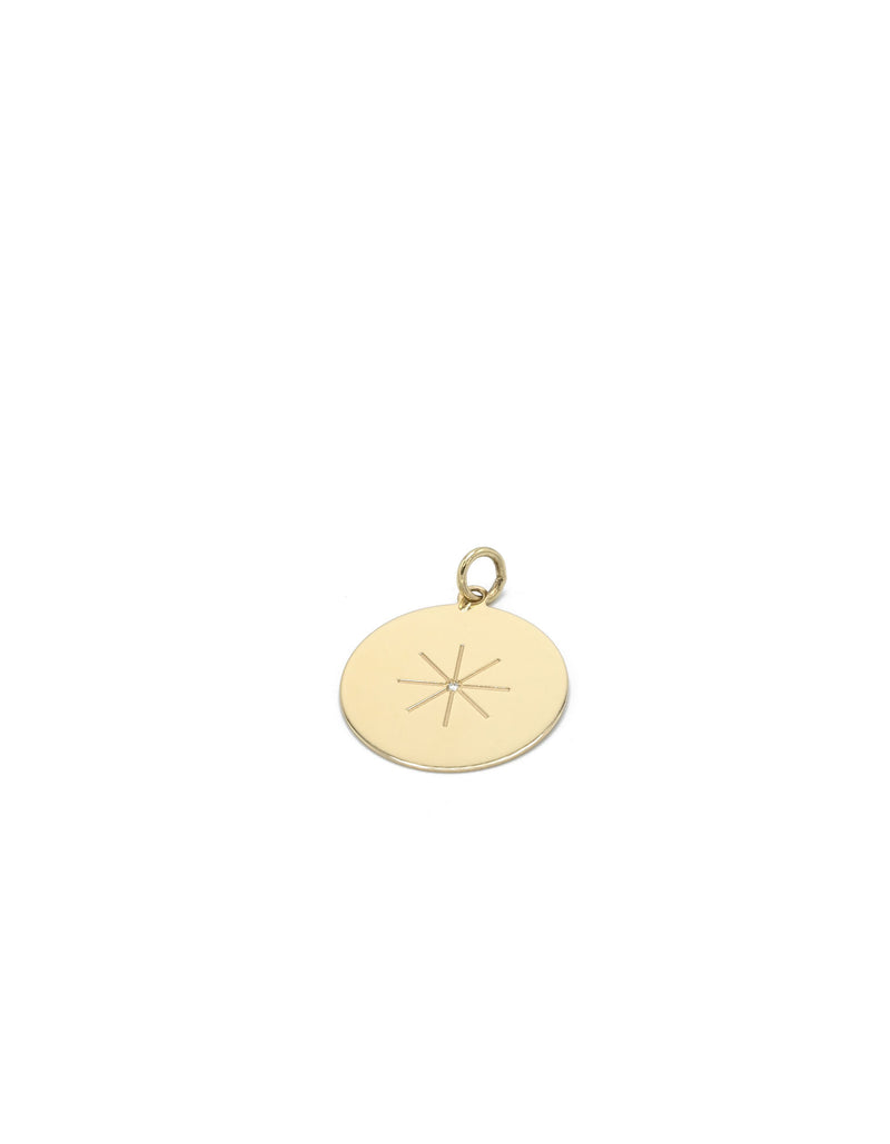 Charm Sun Coin 18K Gold Pendant