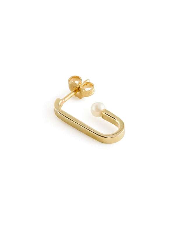 Radiant 9K Gold Hoop w. Pearl
