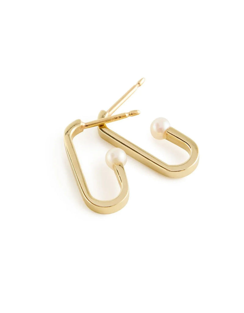 Radiant 9K Gold Hoop w. Pearl
