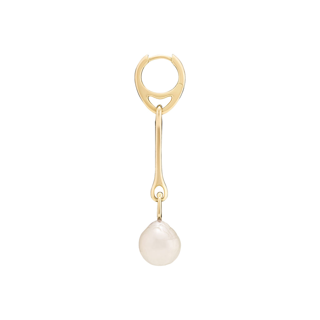Squash Gold Plated Earring w. Pearl