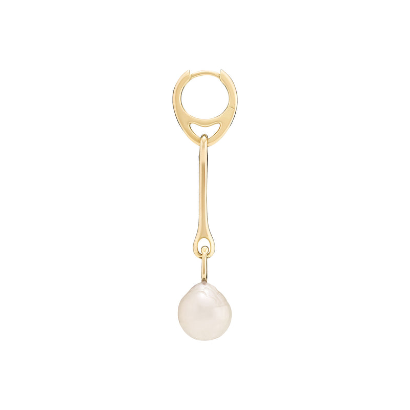 Squash Gold Plated Earring w. Pearl