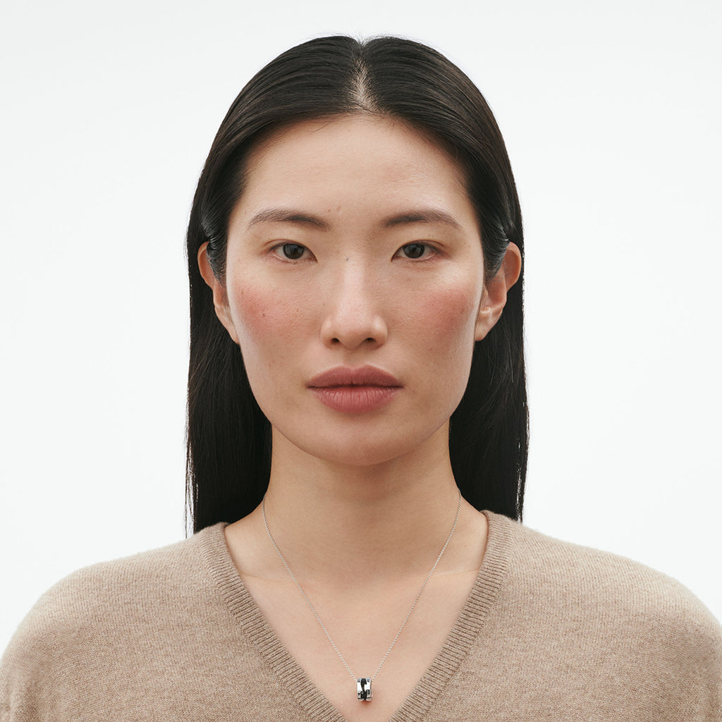 Fusion 18K Whitegold Necklace w.Black Hyceram