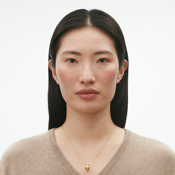 Fusion 18k Guld Halskæde m. Beige Hyceram