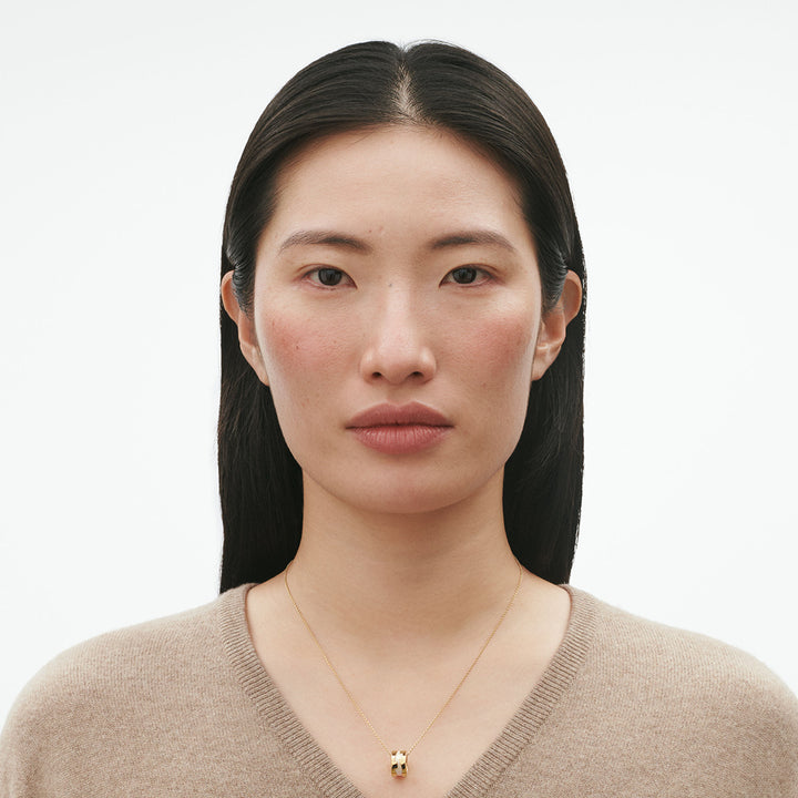 Fusion 18K Gold Necklace w. Beige Hyceram