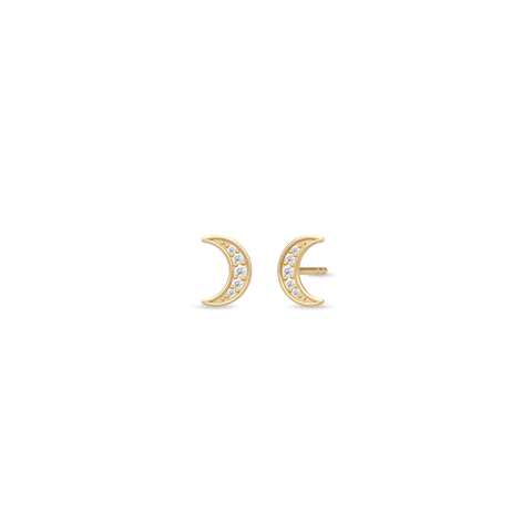 Julie Sandlau Moon Balance Gold Plated Earstuds Zirconia – The