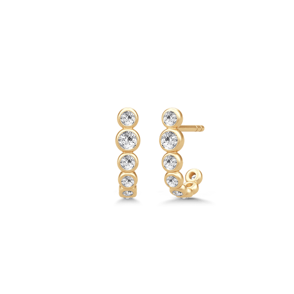 Grace Curve Gold Plated Earstuds w. Zirconia