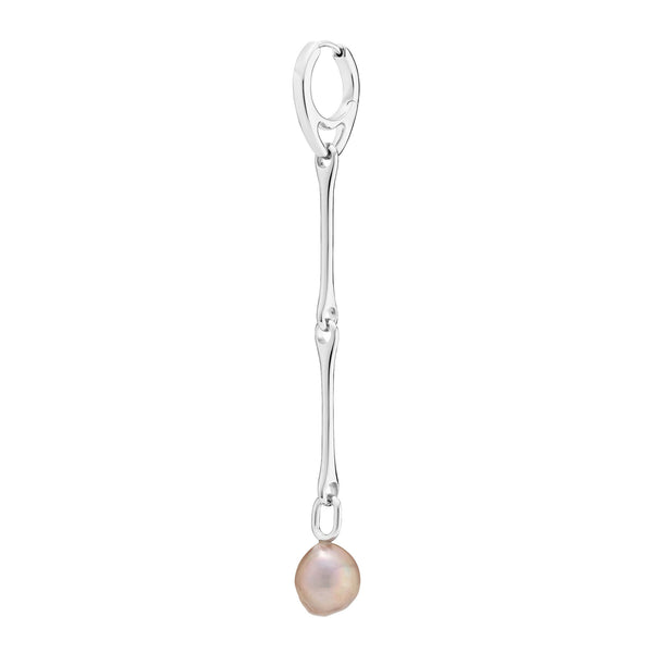 Stag Silver Earring w. Pearl