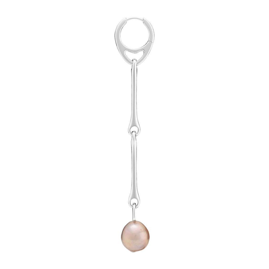 Stag Silver Earring w. Pearl