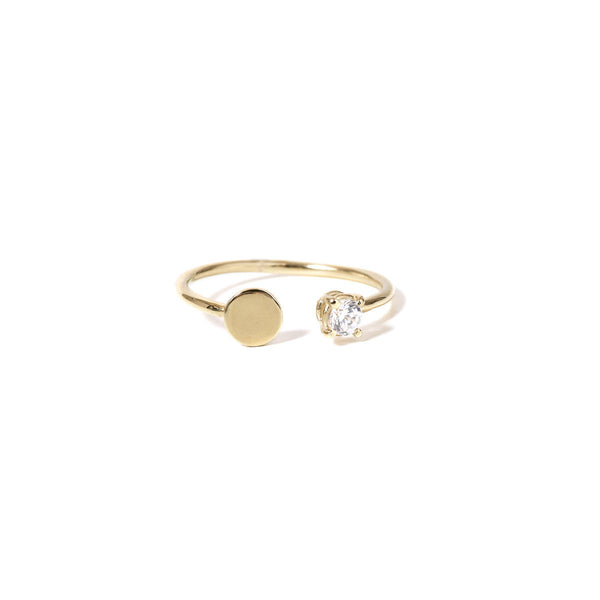 Jupiter Open 9K Gold Ring w. Zirconia