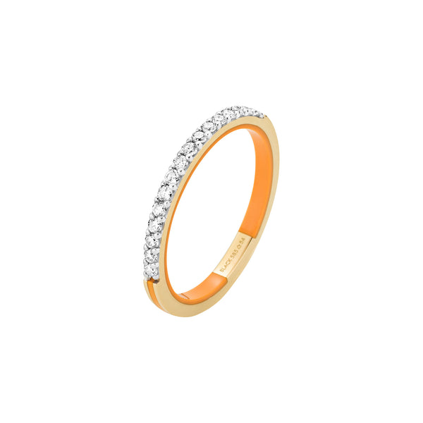 Sunset Boulevard Orange 14K Gold Ring w. Lab-Grown Diamonds