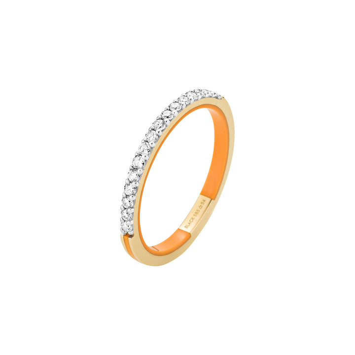 Sunset Boulevard Orange 14k Gold Ring w. Diamanten gewachsen