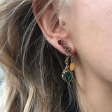 Seafire 18K & 24K Gold Earring w. Diamonds, Emeralds & Ruby