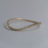 Cara 14K Gold Bangle w. Diamonds