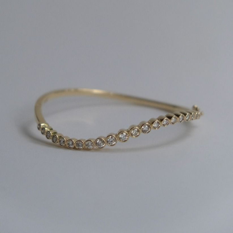 Cara 14K Guld Armring m. Diamanter