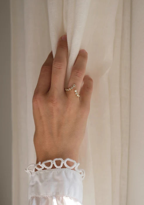 Viona 14k Hvidgulds Ring m. Diamanter