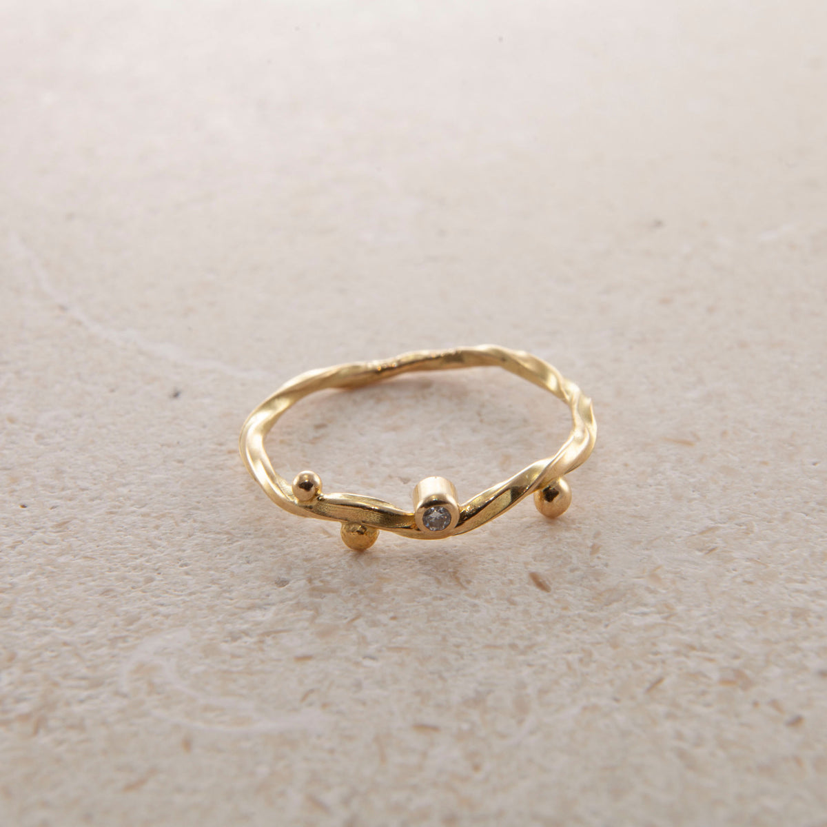 Seafire 18K Gold Ring w. Diamond, 0.02 ct