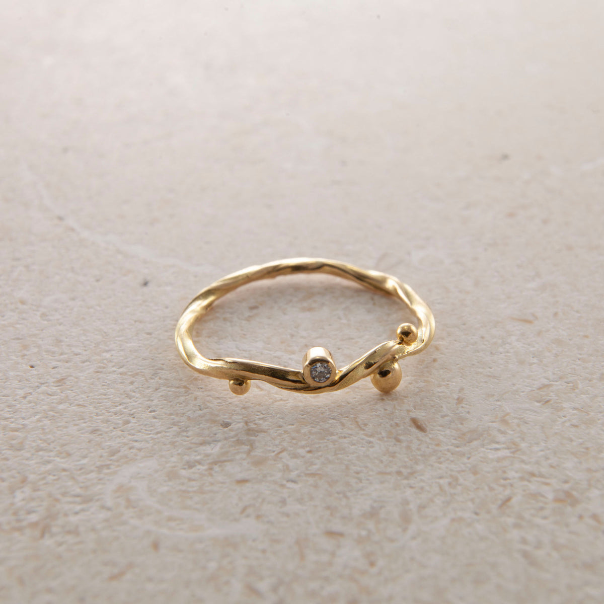 Seafire 18K Gold Ring w. Diamond, 0.02 ct
