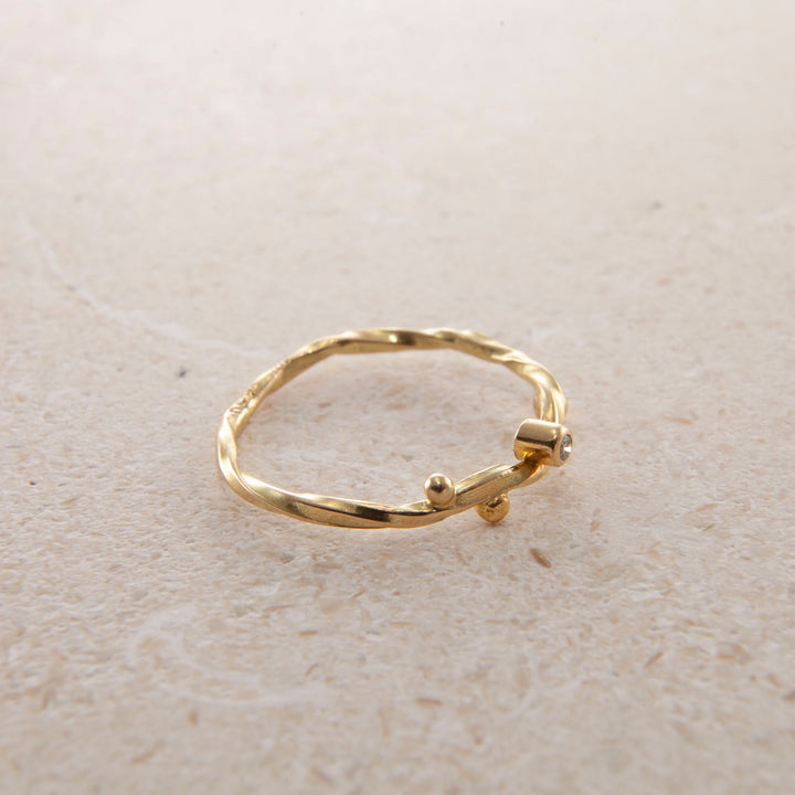 Seafire 18K Guld Ring m. Diamant, 0.02 ct