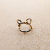 Seafire 18K & 24K Gold & Silver Ear Cuff w. Diamond