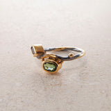 Seafire 18K, 22K & 24K Gold & Silver Ring w. Sapphires