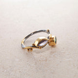 Seafire 18K, 22K & 24K Gold & Silver Ring w. Sapphires