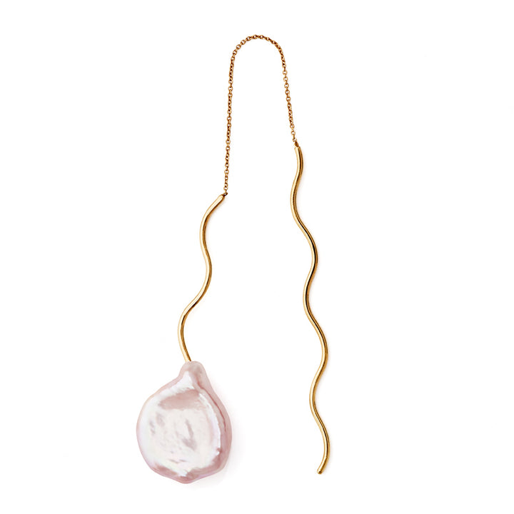 Seafoam Forgyldt ørering m. perle