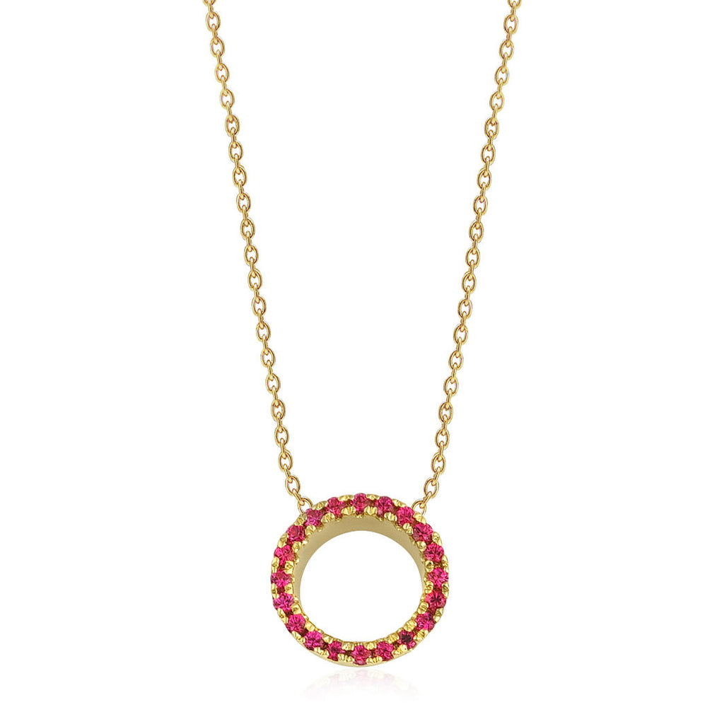 Seraph 18K Gold Necklace w. Rubies