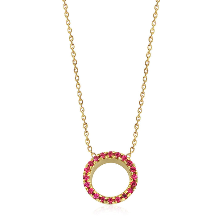 Seraph 18K Gold Necklace w. Rubies