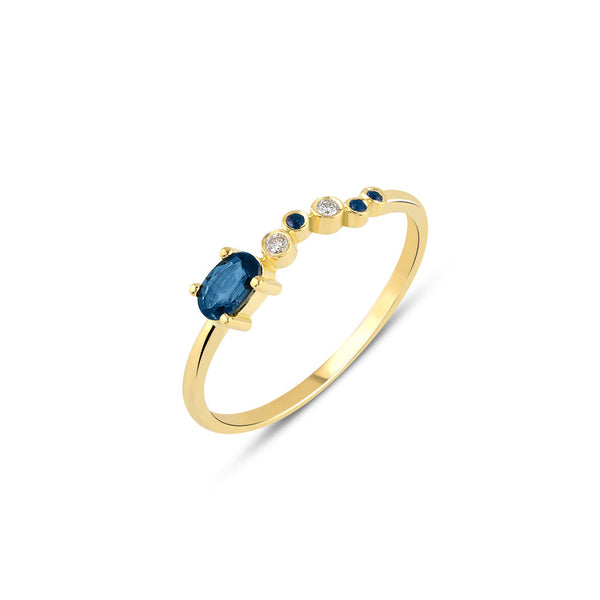 Seraphina Wing 18K Gold Ring w. Sapphires & Diamonds