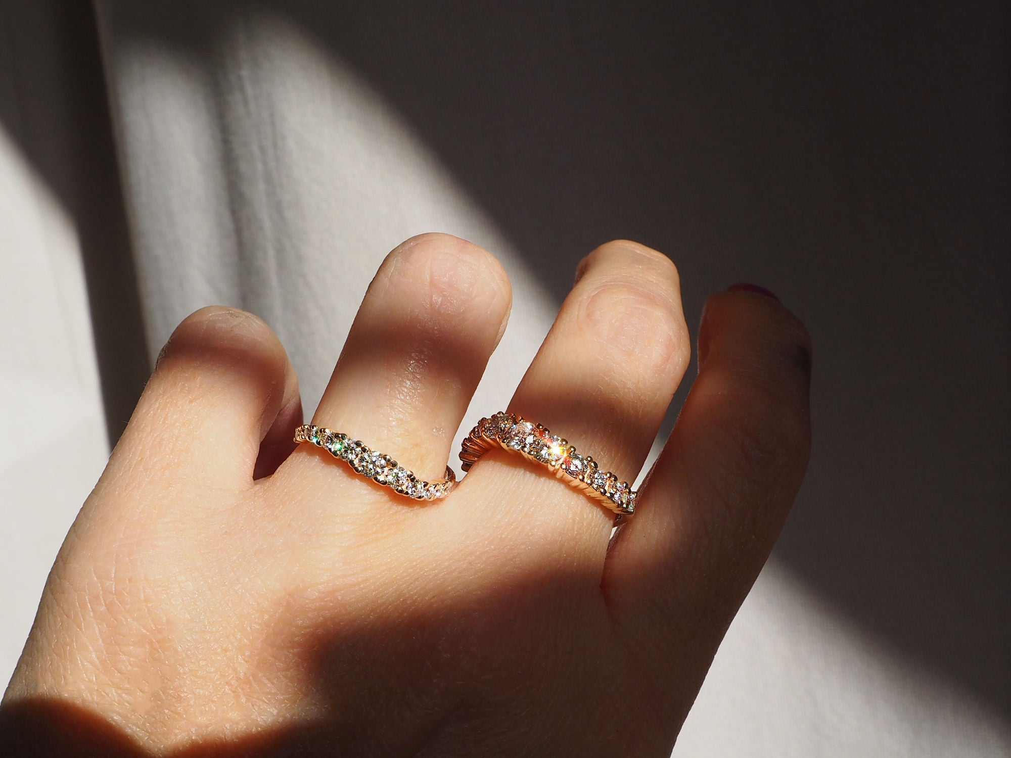 Elysia Serenade Grande 14k Gold Ring w. Diamonds
