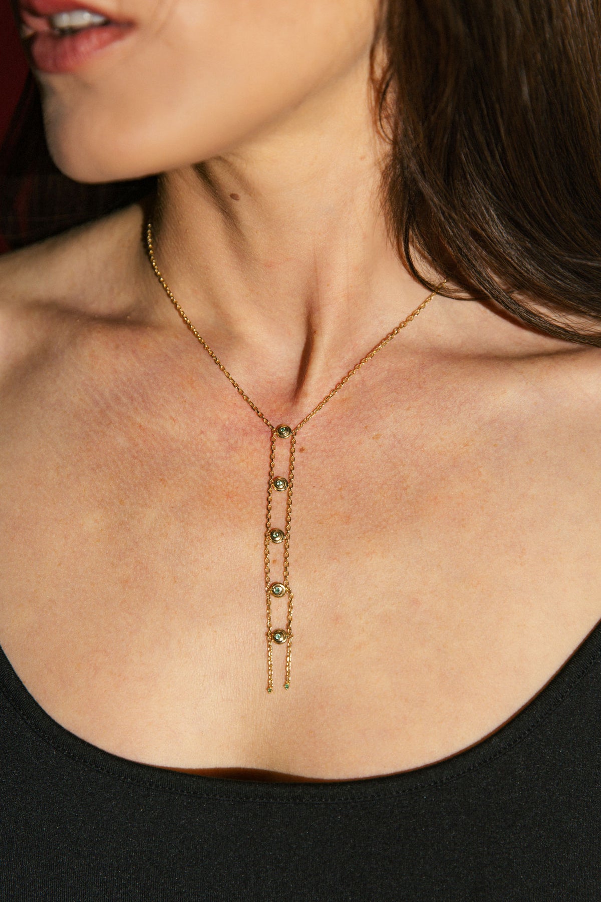 Shelby 14K Gold Necklace w. Diamonds