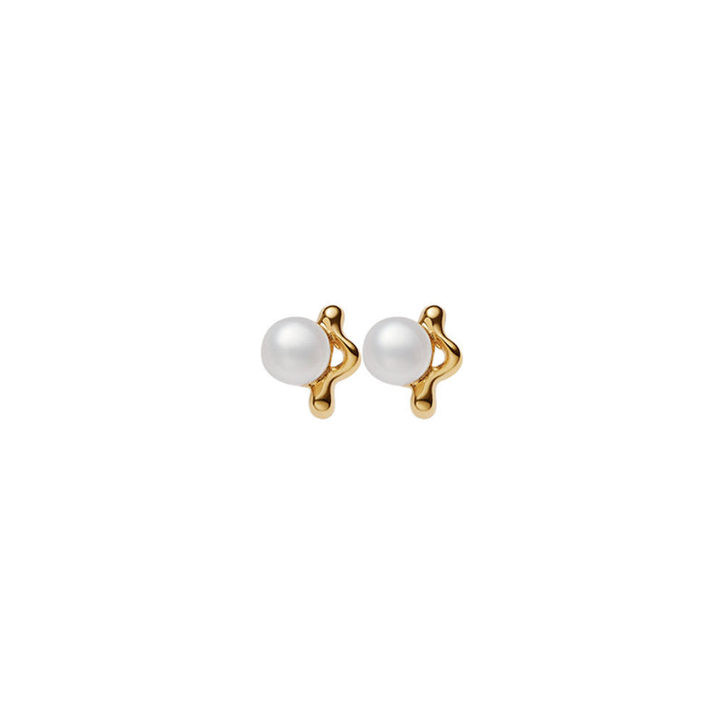 Shibuya Ichi Gold Plated Stud w. Pearl