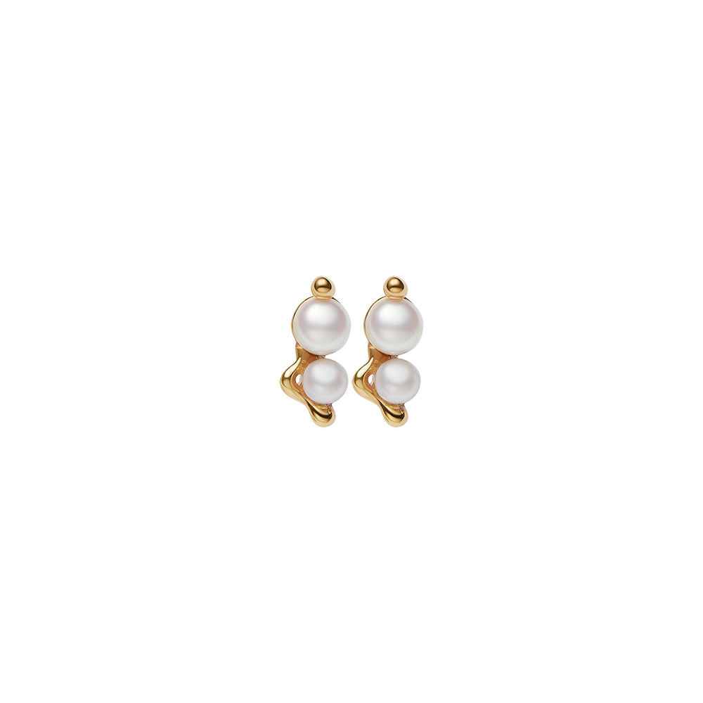 Shibuya Ni Gold Plated Stud w. Perlen