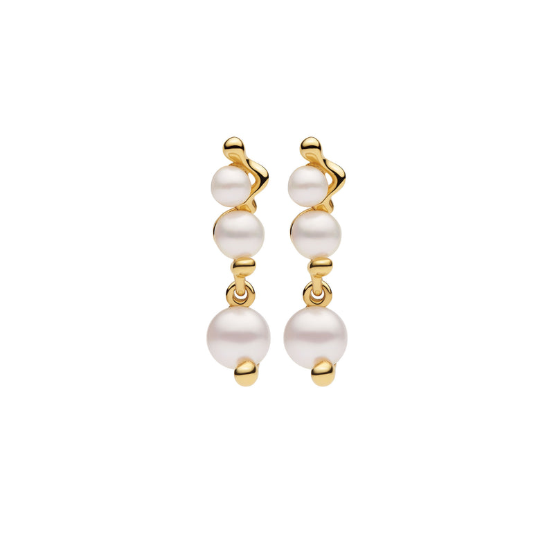 Shibuya San Gold Plated Stud w. Pearls