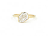 Shield 14k Guld Ring m. Topas
