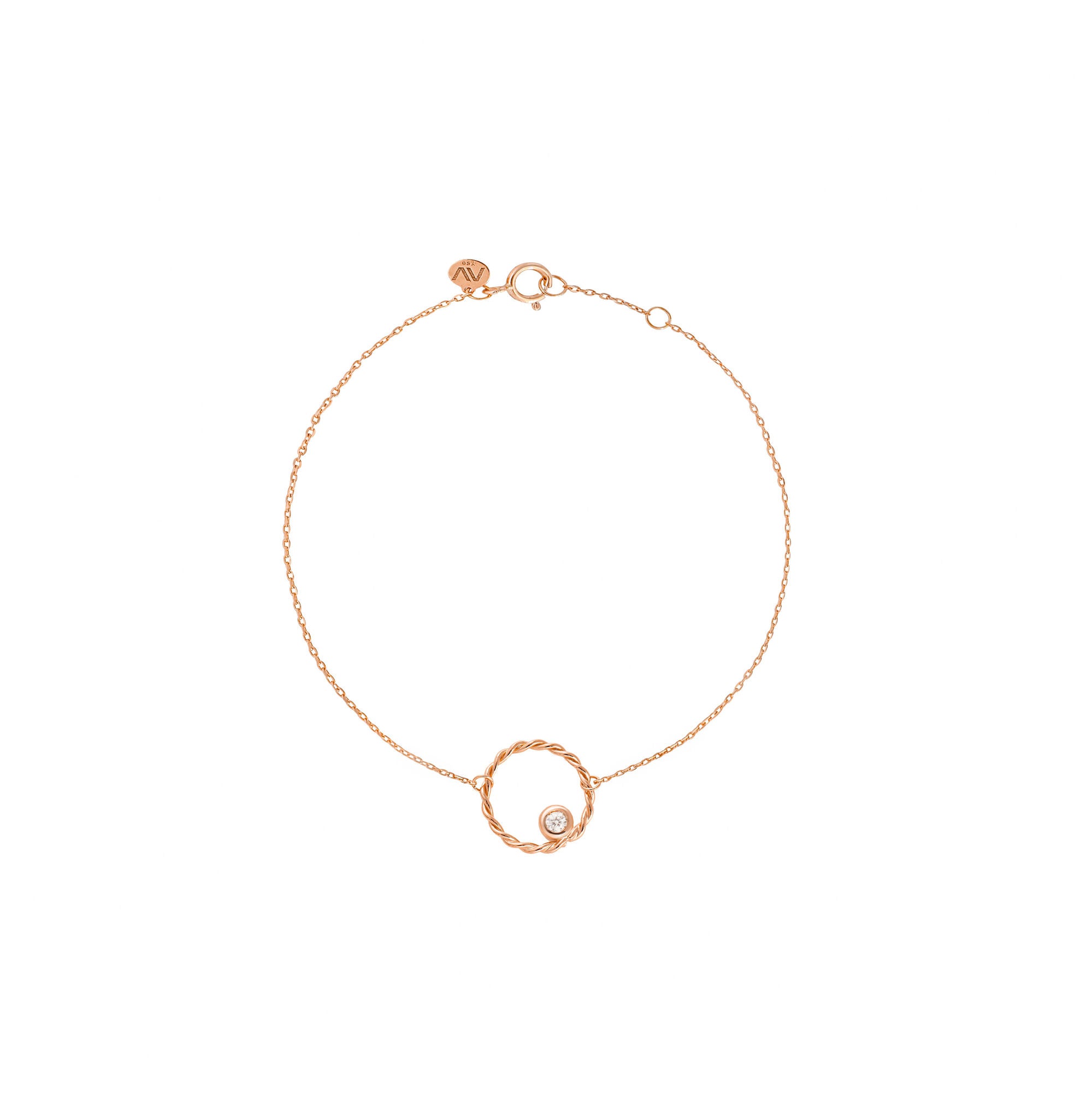 Gleudern Sie Ihr Licht 18K Roségold Armband W. Diamant